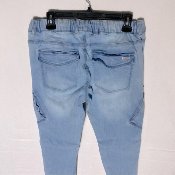 DNM Works Light Wash Denim Elastic Waist Cargo Joggers 30 - Picture 13 of 16